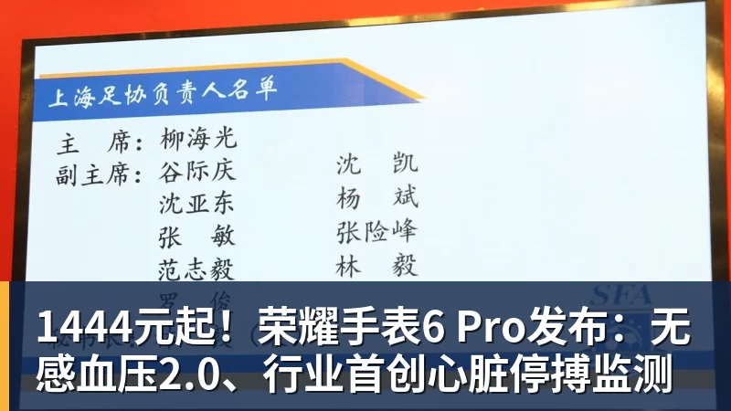 1444元起！荣耀手表6 Pro发布：无感血压2.0、行业首创心脏停搏监测