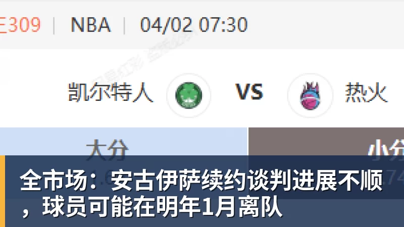 全市场：安古伊萨续约谈判进展不顺，球员可能在明年1月离队